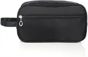 [Generic] Toiletry Bag Travel Organizer Classy Portable Wash Gym Shaving Bag for Men (Black, One Size)
