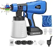 Cordless Paint Sprayer, Fence Paint Sprayer, Electric Spray Gun with 1000ml Detachable Container/ 1.5Ah Battery/Charger/4 Nozzles/Funnel /4Filter Papers/Brush/Gloves/Needle/Cloth Bag