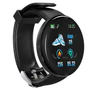 Smart Watch Men Women Heart Rate Blood Pressure Round Smartwatch Fitness Tracker Waterproof Sport Bracelet Relogio Digital - Black