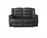 Sofas, Armchairs & Couches 2 Seater Recliner Sofa In Faux Leather Lounge Couch Black