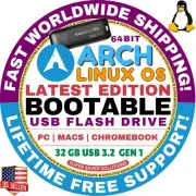 ARCH LINUX OS / BOOTABLE USB / LIVE MODE & FULL INSTALL / MACS, PCS, CHROMEBOOKS