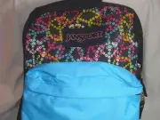 NWT JANSPORT SUPERBREAK BLACK PEACE SIGN BACKPACK~HARD TO FIND PATTERN