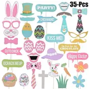 Happy Easter Bunny Paper Photo Booth Props 35pk