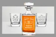 Personalized Whiskey Decanter Set, Engraved Whiskey Decanter Whiskey Glass Gift