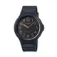 【CASIO】 超輕薄感實用必備大表面指針錶-黑面金色數字 (MW-240-1B2)