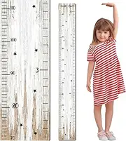 Kids Growth Chart for Wall - Wooden Height Measurement Ruler, Height Chart Tracker Children's Height Chart Ruler Writable Growth Recording Area Nursery Wall Decor for Toddlers