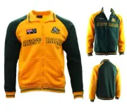 Adult Full Zip Up Baseball Jacket Jumper Australian Australia Day - Green & Gold