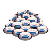 STRADIA "TYPHOON" Size 5 Rugby League Ball – "International Match Series with Silica Reinforced Grip" – Pack of 20 with FREE Mesh Storage Bag