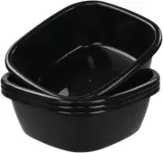 4-Pack Washing Basin Dish Pan, 16 Quart Large Plastic Wash Basin, Blue