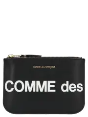 [Comme Des GarçOns Wallet] Comme Des GarçOns Wallet-Huge Logo Portafogli Bianco/Nero-Donna OS
