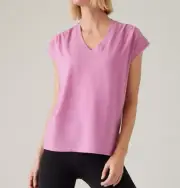 Athleta M Outbound Twist Tee Shirt Top Supima Cotton Size Medium Maritima Pink