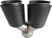 Car Modification Universal Dual Sandy Automobile Exhaust Pipe Muffler Tip Compatible For 3 Series Car Universal Exhaust Tip Muffler(57MM IN -101MM OUT)