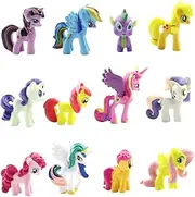 CHENGLI Pack of 12 Unicorn Cake Decorations, Mini Toy Doll Set, Unicorn Cake Toppers, Cartoon Birthday Cake Decoration, Party Cake Decoration Accessories for Children, Girls