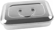 IWOWHERO Microwave Sterilizer for Nail Tools Silver Square Tray Medical Box Lid