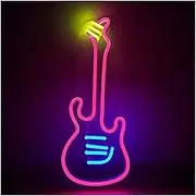 Sign Lamp Guitar Neon Sign Music LED Light for Wall Decor Dimmable USB Powered for Bedroom Bar Party Wedding Girls Room Decor 15cmx36cm