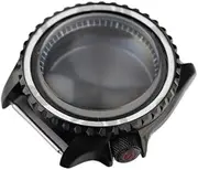 1pc 42mm NH35 Case SKX007 Case Stainless Steel Diver Watch Case Modified Accessories Fit NH35 NH36 Movement Mod Complete Kit(Black-2)