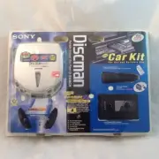 Vintage Sony CD Walkman DiscMan Portable CD Player with Car Kit (D-E406CK/M)