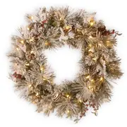 Snowy Bedford LED Wreath 76cm