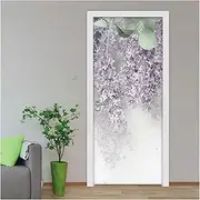 Door Stickers - Flowers Creative 3D Door Stickers Home Decor PVC Self-Adhesive Door Mural Wall Decals Wallpaper(95x215cm)