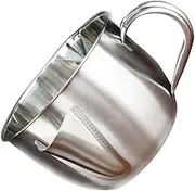 Luxshiny Stainless Steel Grease Container Oil Strainer Pot for Cooking Multi Purpose Soup Juice Filter with Non Slip Handle for Recovering Oil Fat