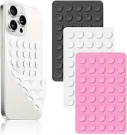 3Pcs Double-Sided 80 Independent Suction Cups Suction Phone Case,Silicone Non Slip Repeat Used Suction Cup Phone Mount.Hands-Free Phone Accessories Holder for Selfies and Videos (Black,White,Pink)
