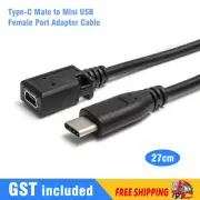 Type-C Male to Mini USB Female Port Adapter Cable Data Power Charger Cord Short