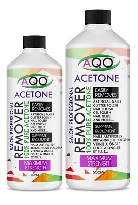 AQO 100% Pure Acetone Superior Quality Nail Polish Remover UV/LED GEL