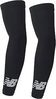 New Balance Unisex Outdoor Sports Compression Arm Sleeves, Arm Warmer, Black and White (1 Pair)