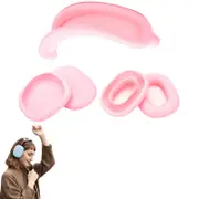 Silicone Case Cover for AirPods Max Headphones Clear Soft Ear Pad Protective Sleeves -Pink