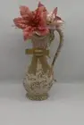 VTG Savoy Art Pottery Splatter Vase Pitcher Handle Gold Speckled Spatter MCM