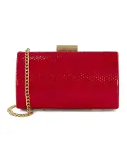[Dune London] Belleview Hard Case Clutch Bag in Red