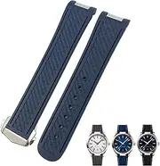 [BCMCBV] 19mm 20mm Curved End Rubber Watchband Fit for Omega Seamaster 300 AT150 Aqua Terra 8900 Speedmaster Silicone Watch Strap Tools
