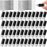 [Hoteam] 50 Pcs USB 2.0 Flash Drives Bulk, Portable USB Thumb Drive with 50 Black Lanyard, USB Protective Cover Flash Drives for Office School Data Storage, Black (8GB)