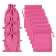 20 Pcs Burlap Bags with Drawstring, 4 x 5.5 Inch Favor Sacks, Rose Red