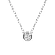 Bevilles Bezel Pendant Necklace with 0.40ct of Laboratory Grown Diamonds in Sterling Silver and