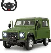 Land Rover Defender RC Car, RASTAR 1/14 Land Rover Remote Control Toy Model Car, Doors Opened by Manual – Green