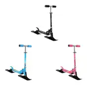 Kids Snow Scooter Outdoor Metal Frame Adjustable Height 2 Wheeled Scooter