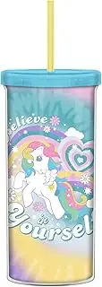 Silver Buffalo My Little Pony Believe in Yourself, Plastic Tall Cold Cup with Lid and Straw, 20 Ounces