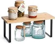 Avilia Spice Rack for Kitchen Made of Bamboo and Metal - Multifunctional Organiser 36 x 15.5 x 15.5 cm | Elegant and Practical Design