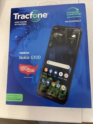 TracFone Nokia G100, 32GB, Black - Prepaid Smartphone (Locked) Cell Phone New