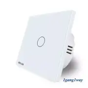Wall Light Switch Smart 220V 86x86mm 1gang 1way Crystal Glass Panel Touch ON/OFF