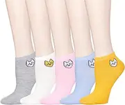 [Benefeet Sox] Cute Ankle Socks for Women Girls Patterned Low Cut Cotton Casual Socks Fun Colorful Summer Short Sock