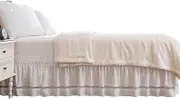 Elastic Wrap Around Bed Skirt - Wrap Around Cover | 15" Drop Wrap Around Ruffle Bed Skirt with Adjustable Elastic Belt, Easy to Install and Fade Resistant, Fits Queen, King Size