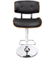 Artiss Black Gaslift Swivel Barstool With Wooden Seat High Quality New