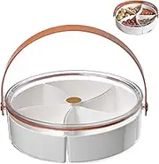 Food Platters with Lids Food Tray Divided Serving Tray with Lid Snack Tray Reusable Snack Box Container with 5 Compartment Dispenser Platter Trays with Handle for Desserts for Kitchen