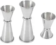 3PCS Stainless Steel Spirit Measure, BetterJonny Double Jigger Shot Measure 15/30ml 30ml/50ml 30ml/60ml Dual Drinks Measuring Cups for Bar Party Cocktail Drink Shaker