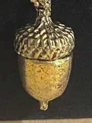 Vintage Gold Acorn Pendant Necklace On Ball Chain - Quirky Nature-Inspired Jewel