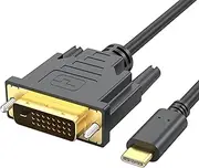 6FT USB C to DVI Cable, Supports MacBook Pro, Surface Book, iMac, Dell XPS, Galaxy S10-S24