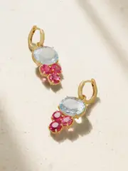 [Irene Neuwirth] Irene Neuwirth - Gemmy Gem 18-karat Gold, Aquamarine And Tourmaline Earrings - One size One size Gold