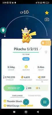 Pikachu ( Cake Costume ) ( Level 1 ) Pokemon Trade Go